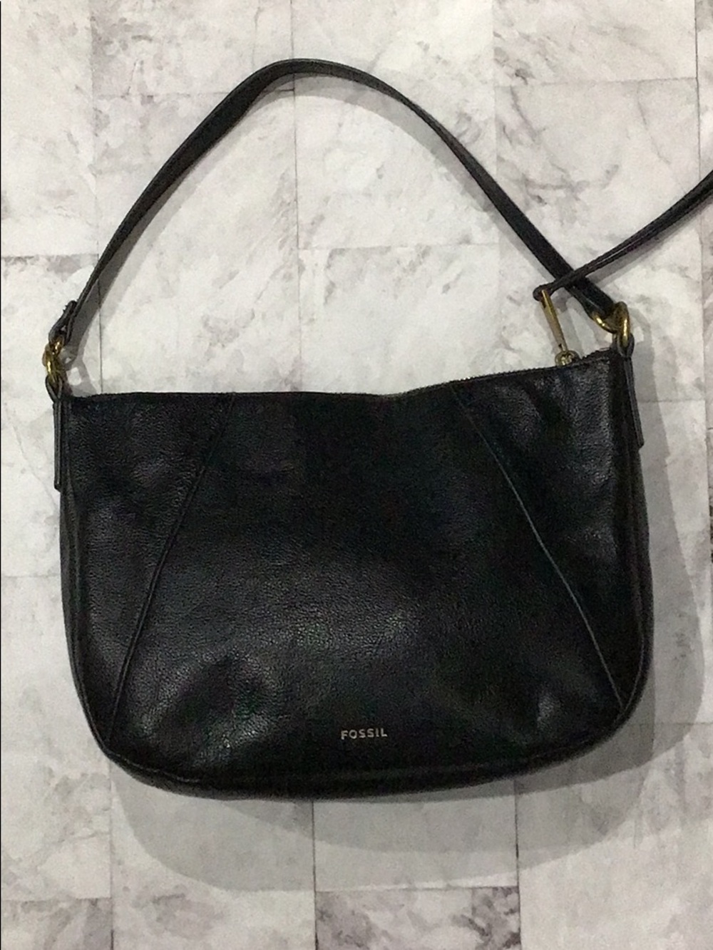 fossil leather shoulder bag